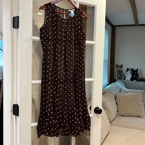 Brown Polka Dotted Dress